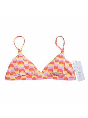 NWT | Seafolly "Modern Take" Fixed Tri Bikini Top | Mandarin Wave | Size 10